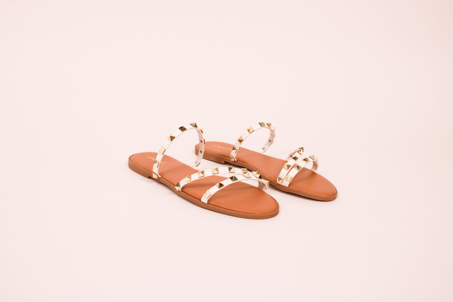 Desmond White Flat Sandal