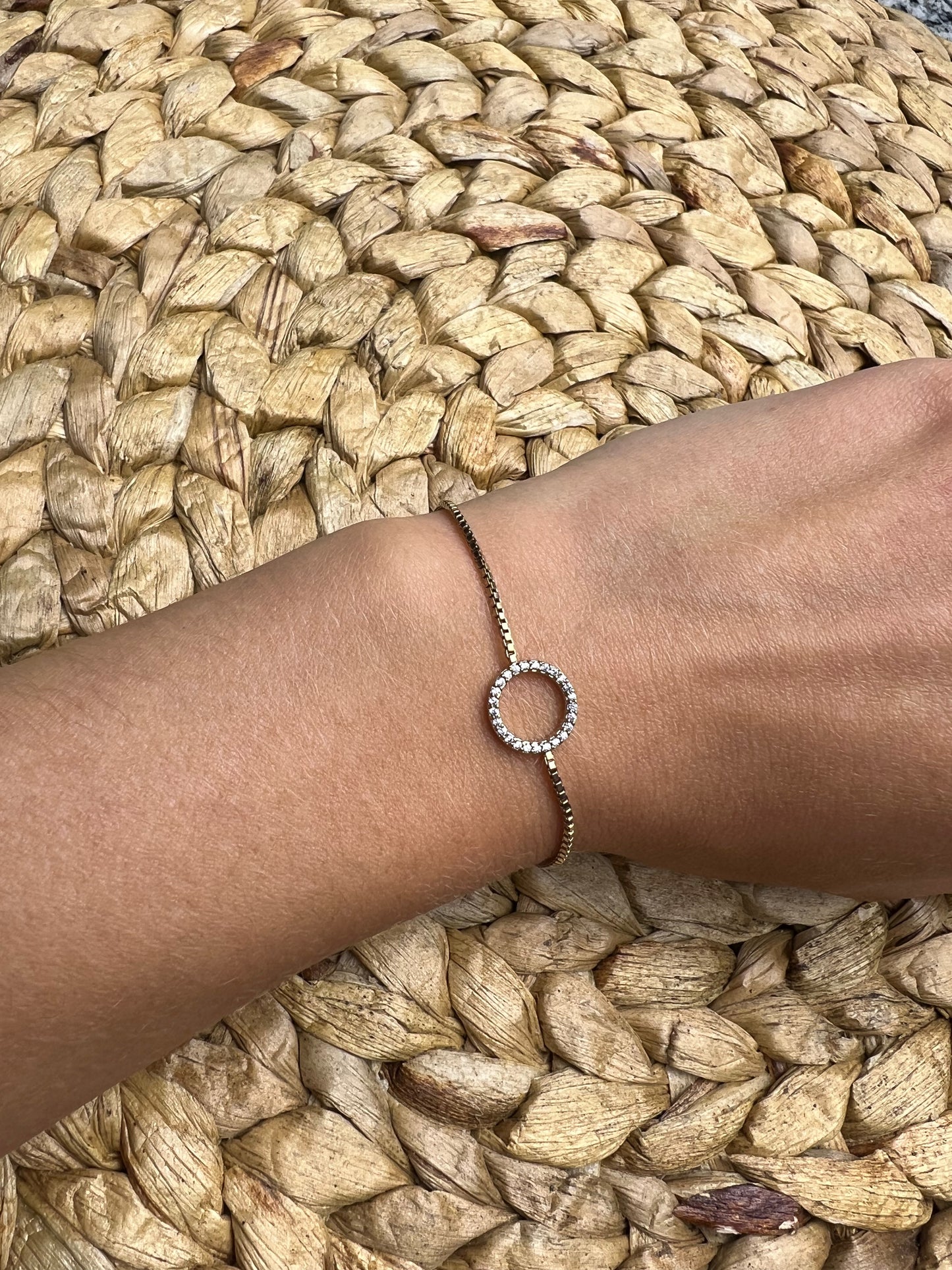 CZ Diamond Circle Adjustable Bracelet