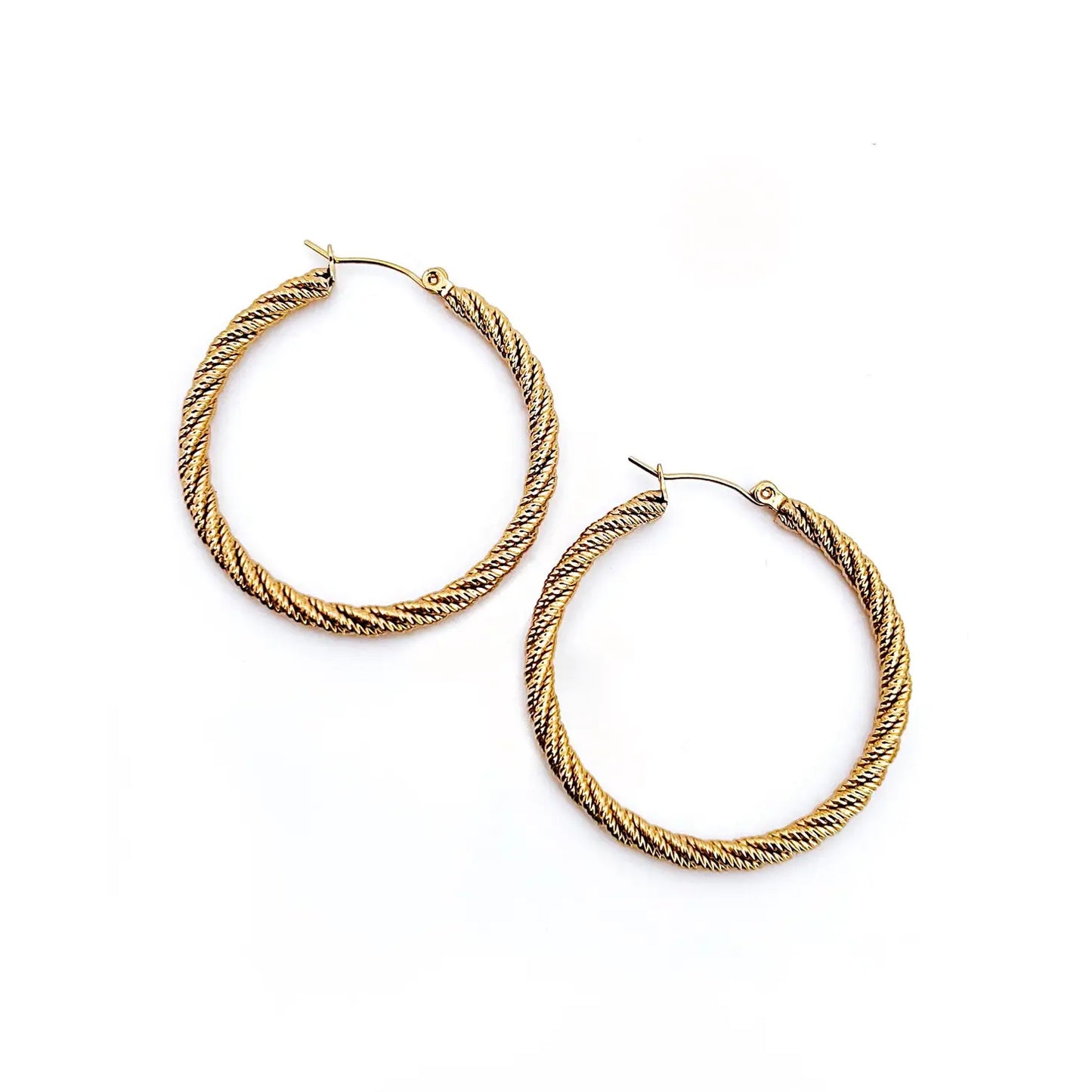 Angel Roped Hoop Earrings