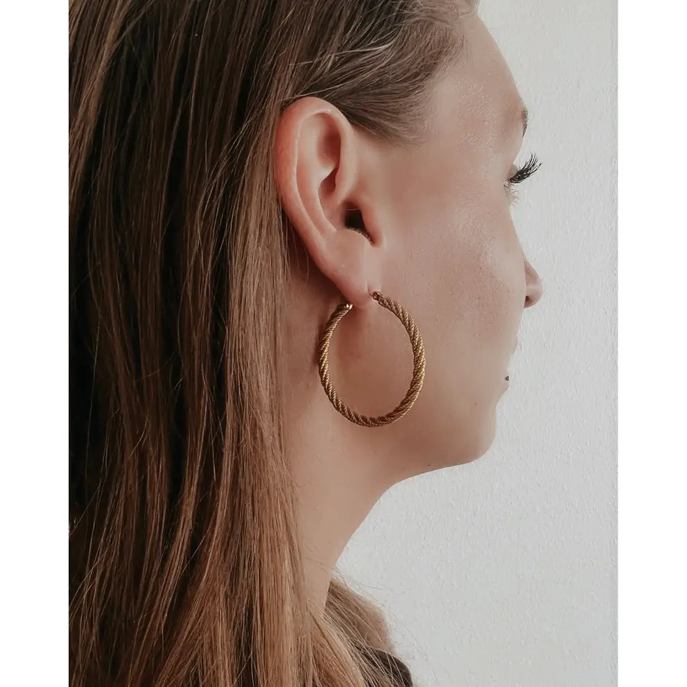 Angel Roped Hoop Earrings