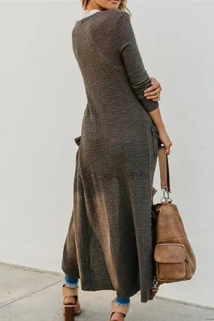 Long Button Front Cardigan