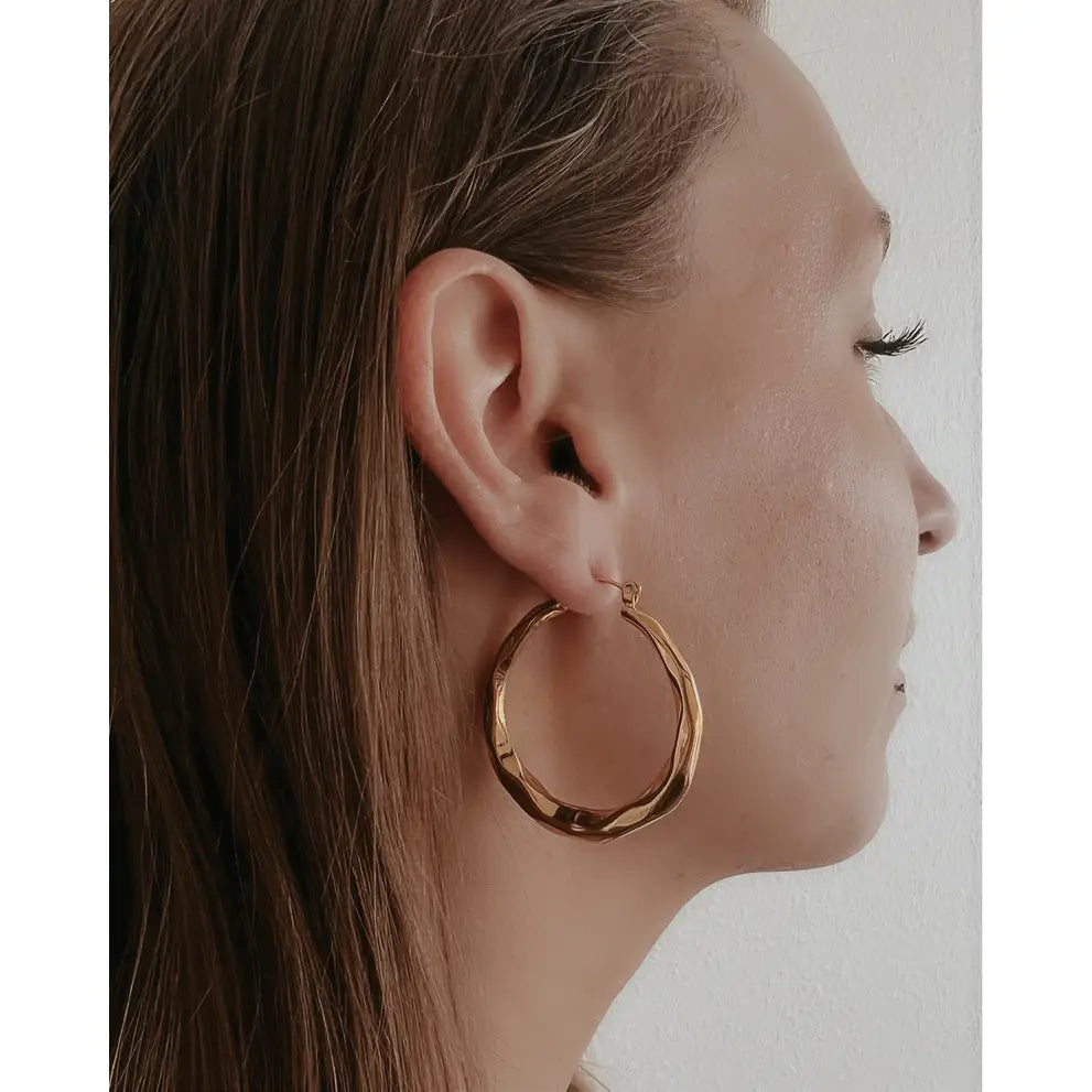 Midnight Textured Hoops